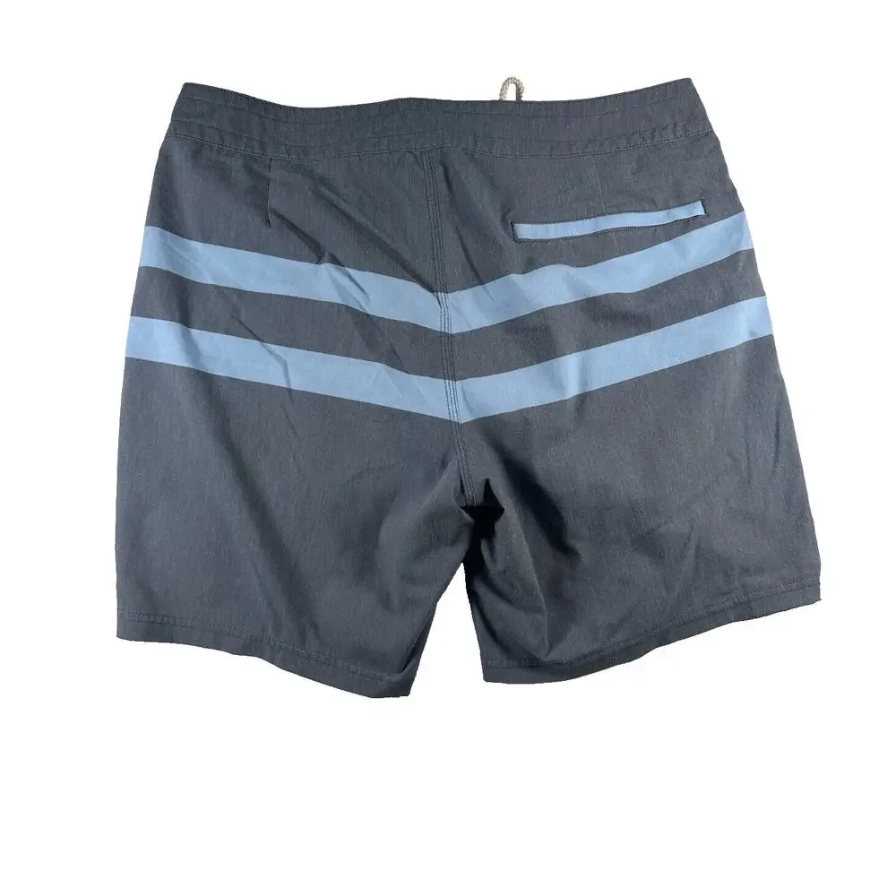 Fair Harbor Board Shorts Mens 34 Unlined Navy Blue Striped Swim Trunks Surf Gym